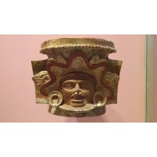 Incense burner from Teotihuacan, human face, sun rays